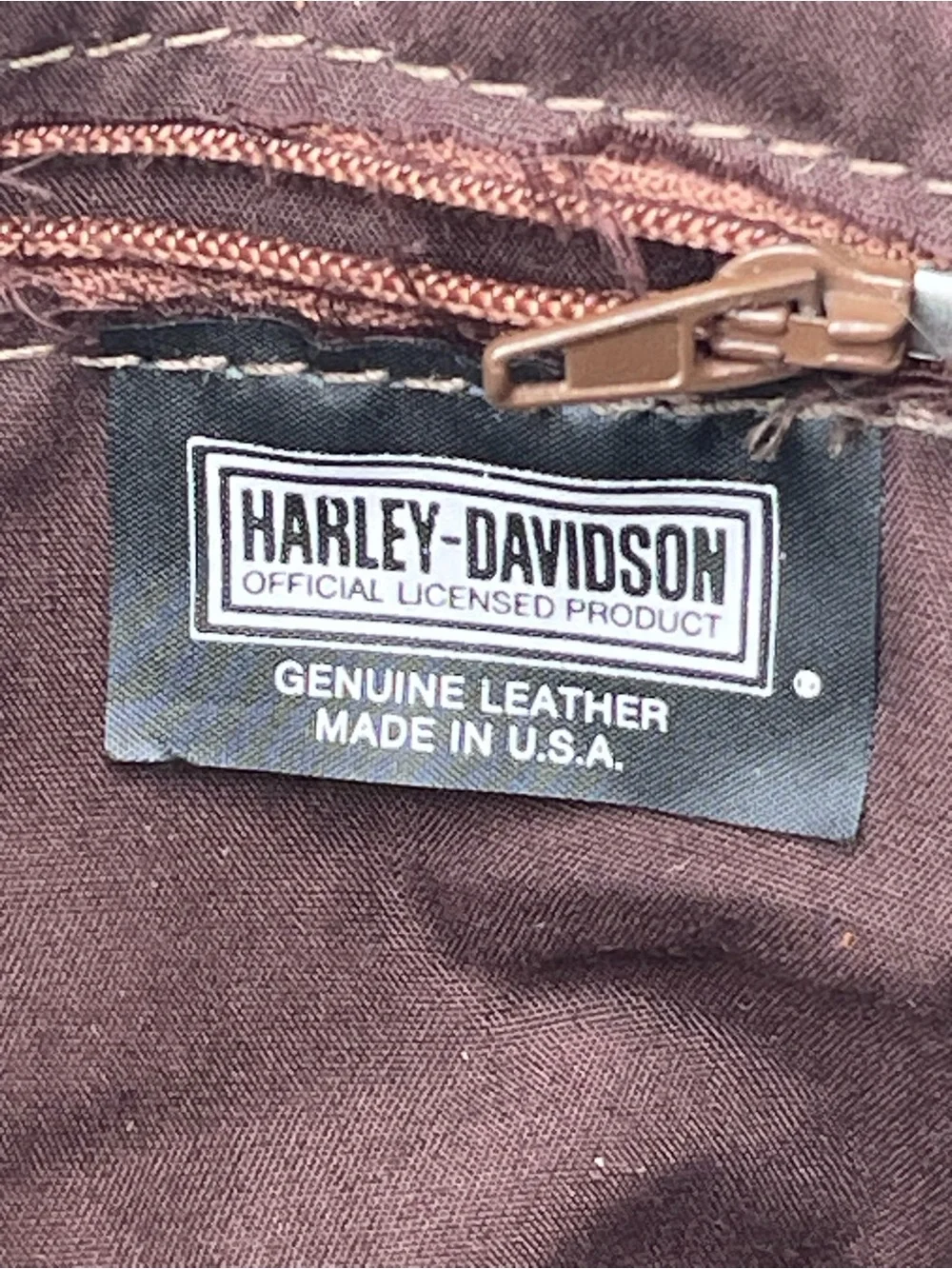 Harley-Davidson Brown Tooled Leather Barrel Satchel Shoulder Bag
